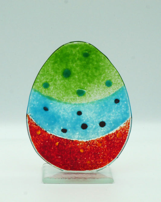 Ei zum Stellen -groß- grün/blau/rot