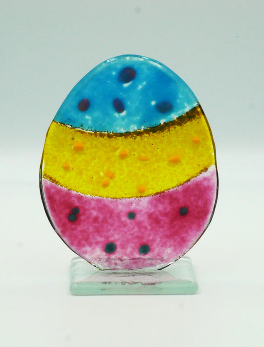 Ei zum Stellen -klein- blau/gelb/rosa