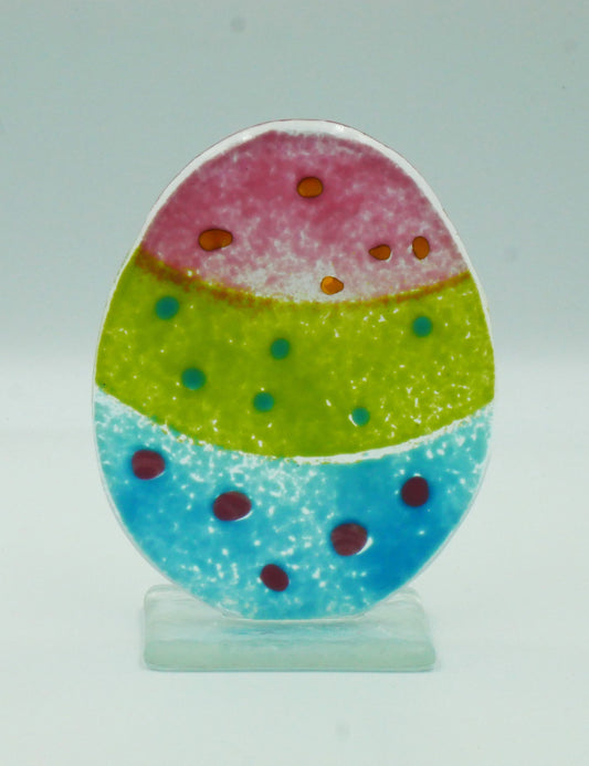 Ei zum Stellen -klein- rosa/pistaziengrün/blau