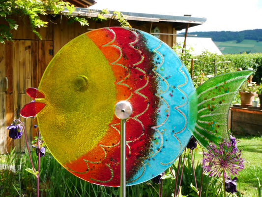 Fisch zum Spießen -Garten- groß gelb/bunt