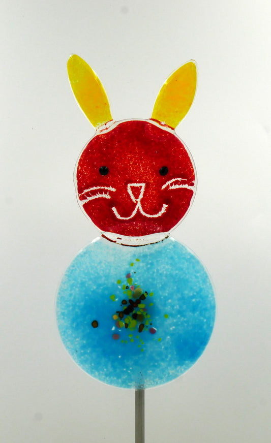 Hase zum Spießen gelb/rot/blau