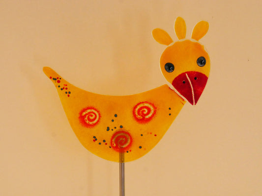 Huhn zum Spießen Garten gelb rot