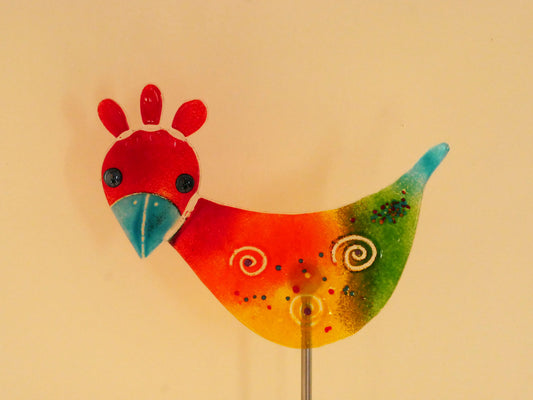 Huhn zum Spießen Garten bunt