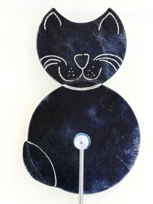 Katze zum Spießen  Garten -groß- schwarz/ weiß