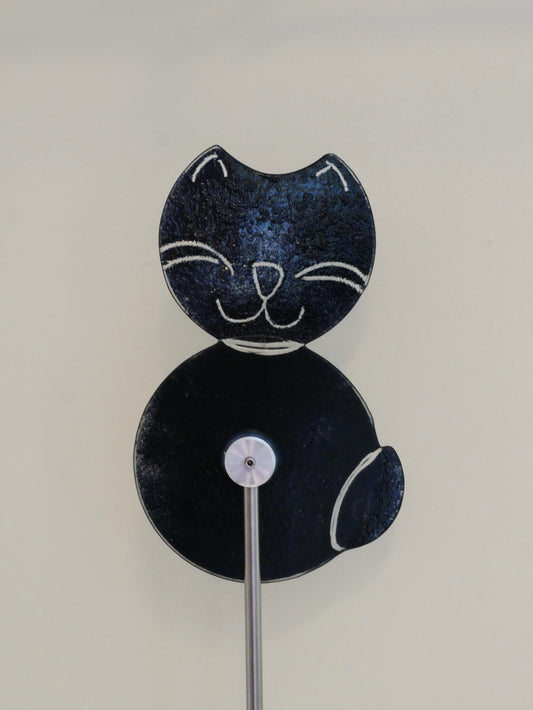 Katze zum Spießen Garten- mittel- schwarz/weiß