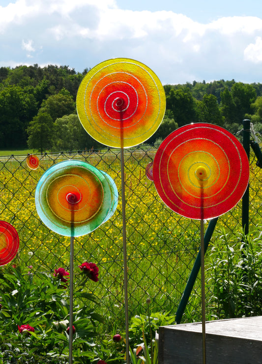 Lolli zum Spießen -Garten- groß  gelb/orange/rot