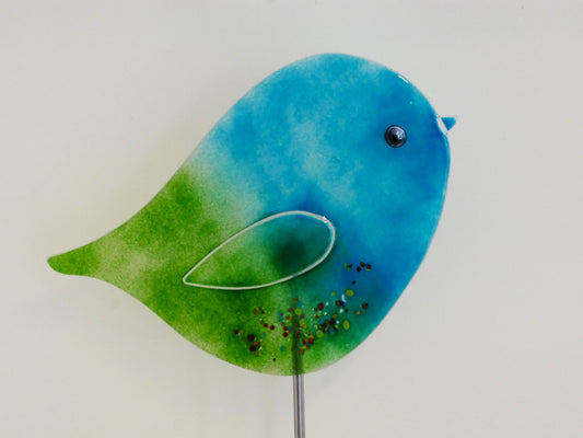 Vogel zum Spießen -mittel- Garten grün blau