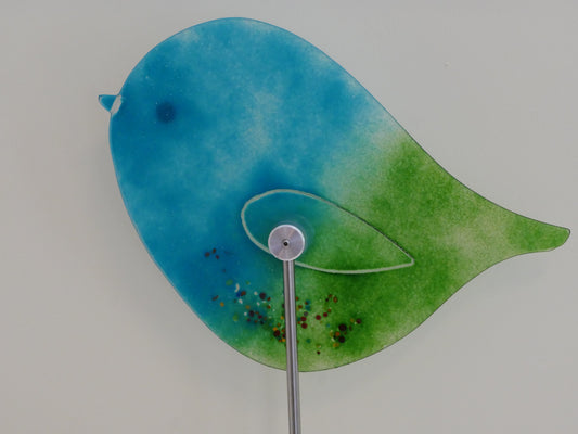 Vogel zum Spießen -mittel- Garten grün blau