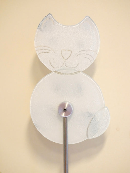 Katze zum Spießen  Garten -mittel- weiß/schwarz