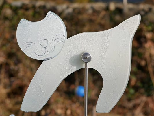 Buckelkatze zum Spießen Garten weiß/schwarz