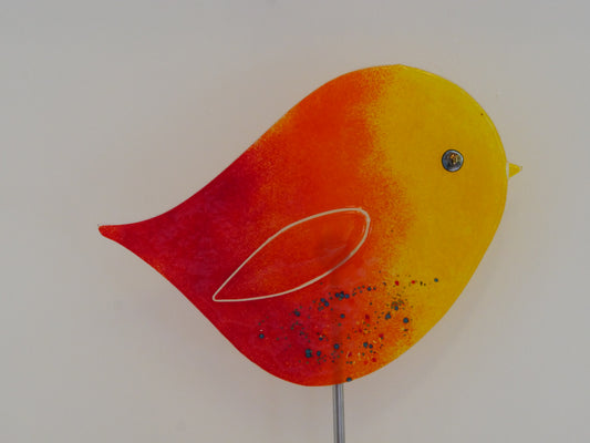 Vogel zum Spießen -groß- Garten rot orange gelb