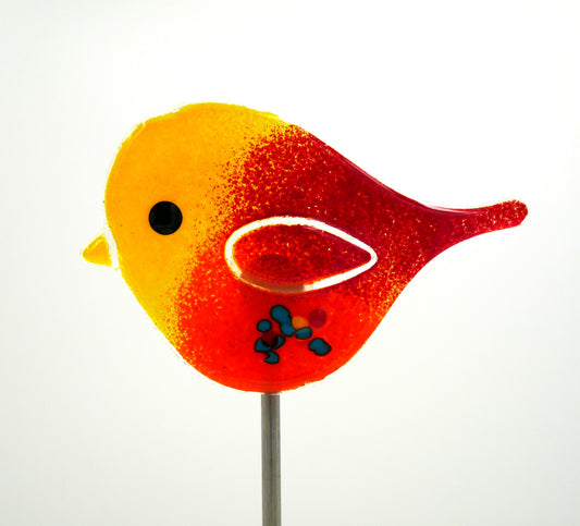 Vogel zum Spießen gelb/ rot/ orange