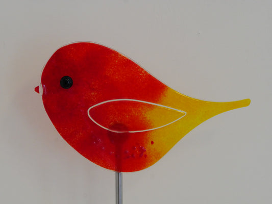 Vogel zum Spießen -mittel- Garten rot orange gelb